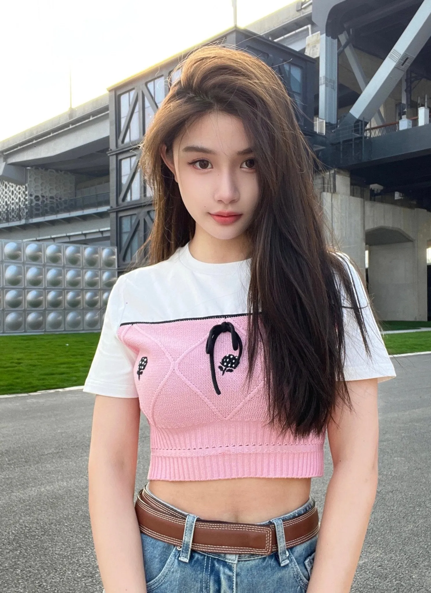 Knitwear in Pink And White