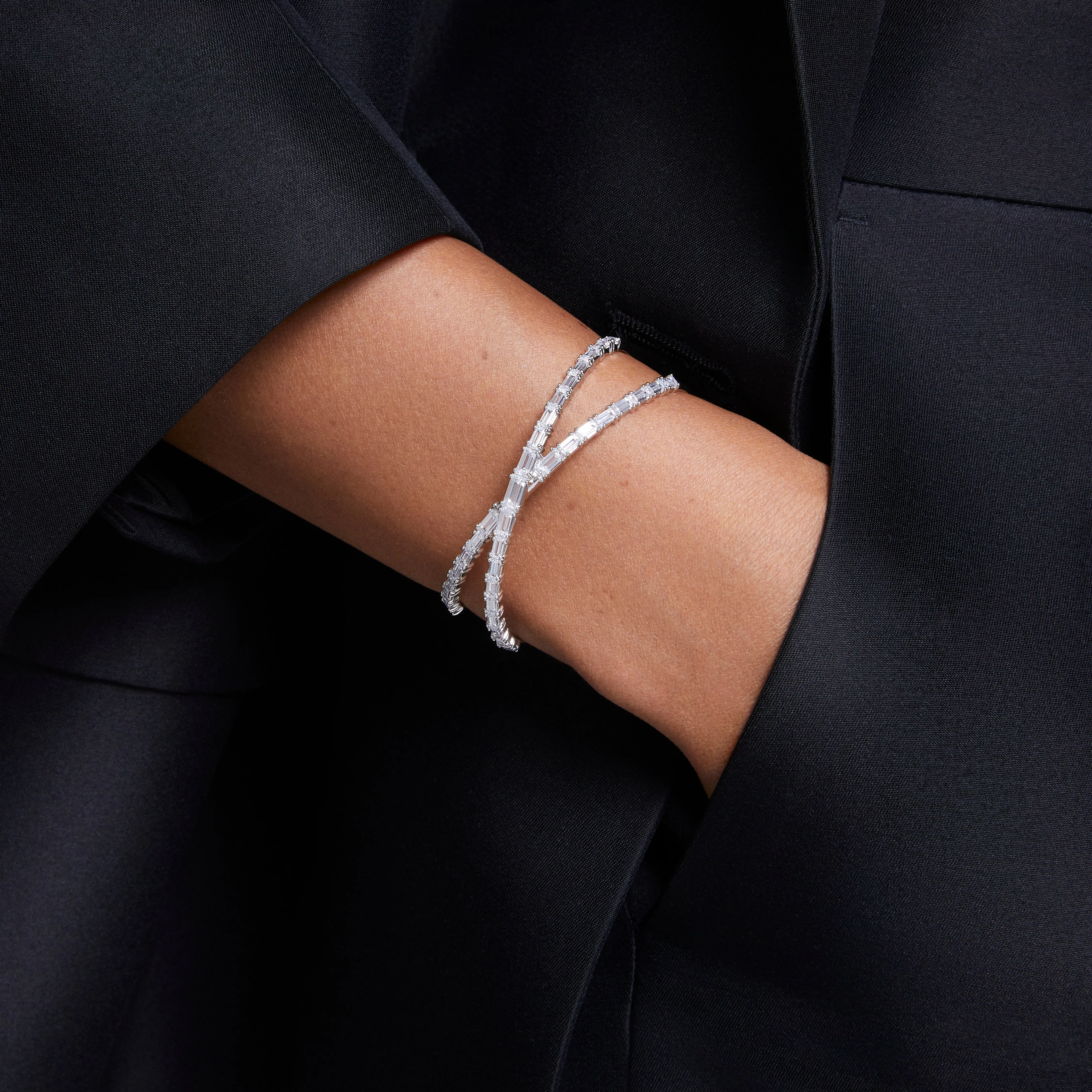 Large White Hyperbola Bracelet by Swarovski