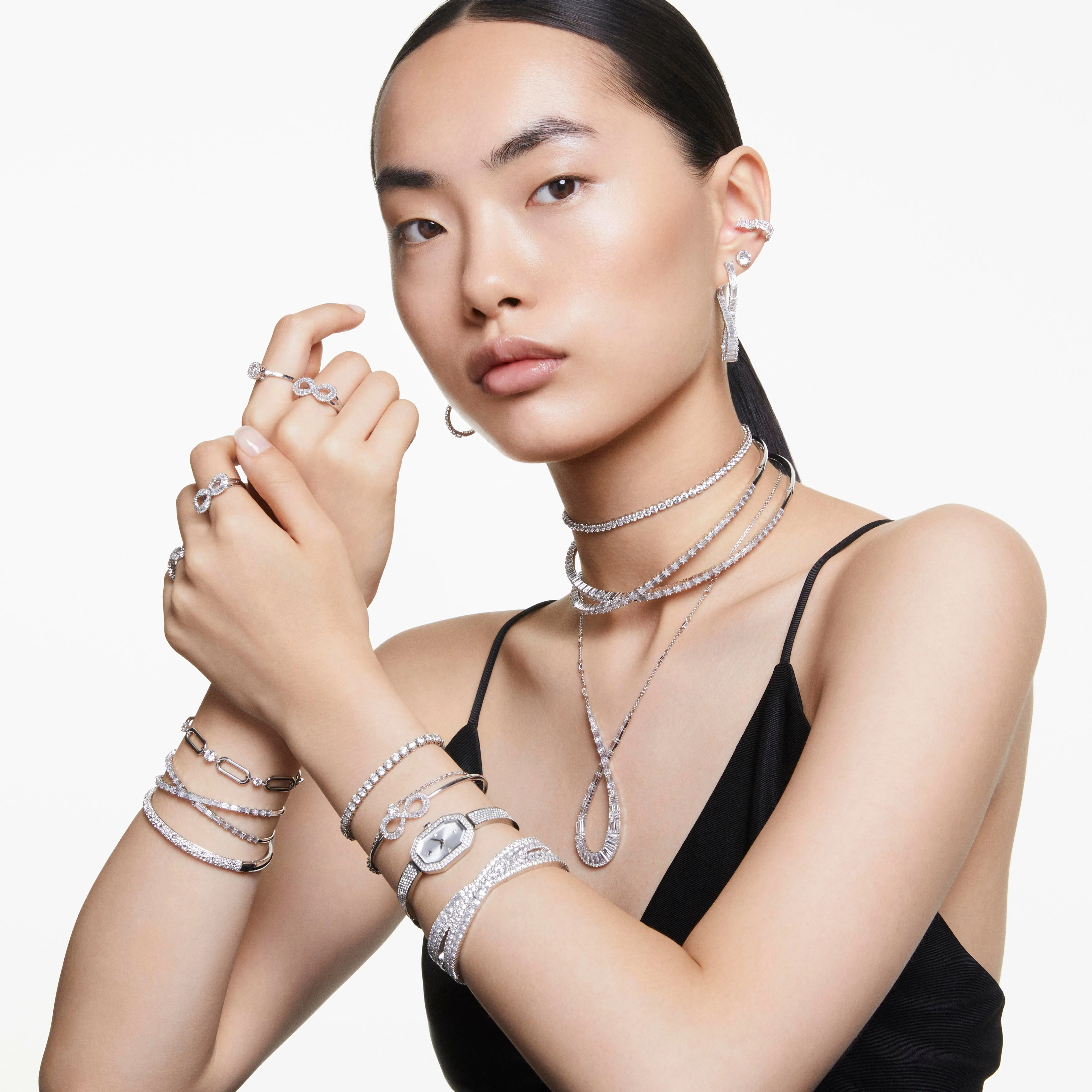 Large White Hyperbola Bracelet by Swarovski