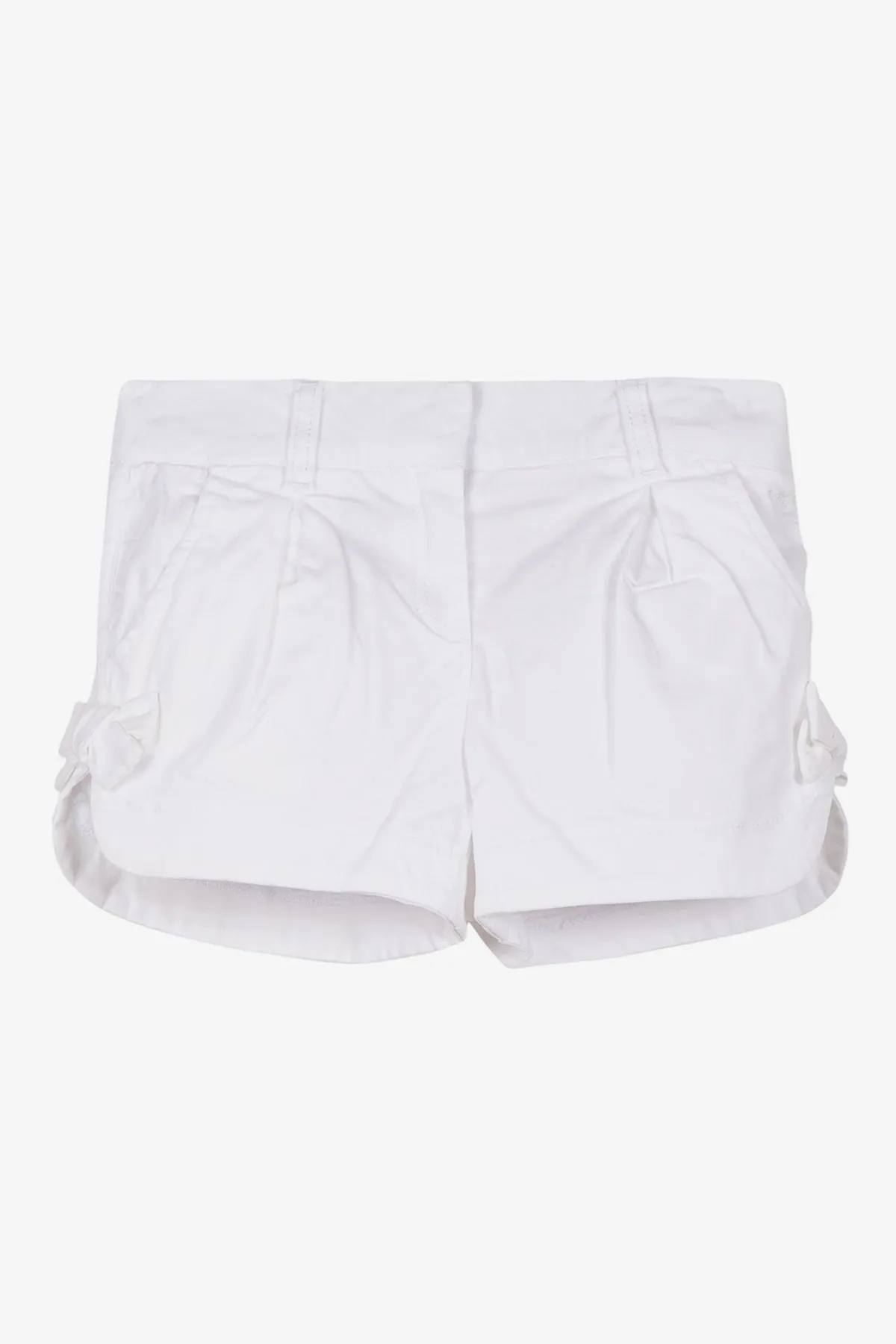 Lili Gaufrette Bow Girls Shorts - White