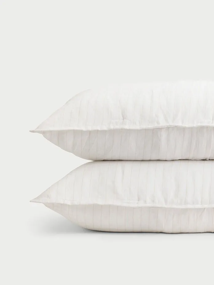 Linen Pencil Stripe Quilted Shams