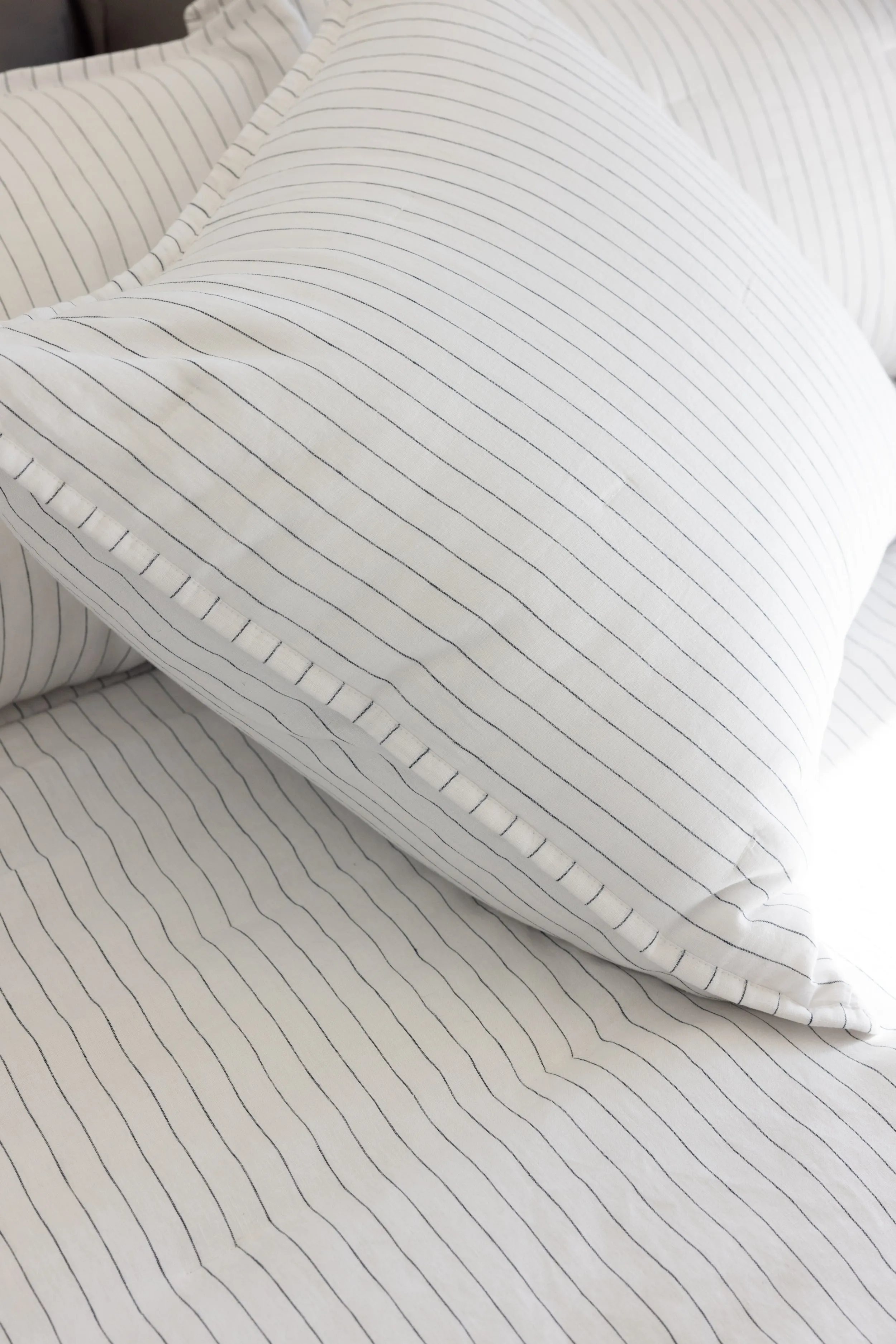 Linen Pencil Stripe Quilted Shams