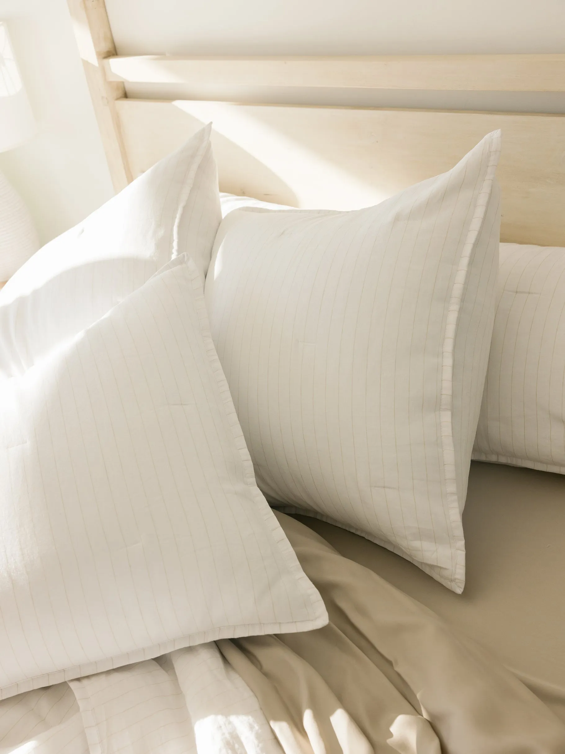 Linen Pencil Stripe Quilted Shams