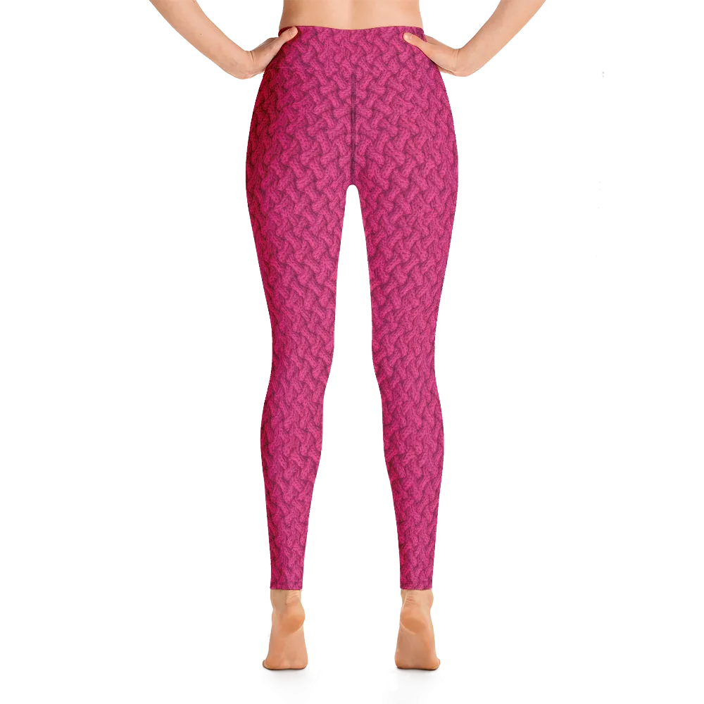 Magenta Lattice Knit Yoga Pants