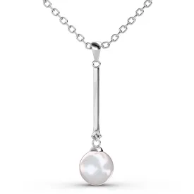 Magnificent Pearl Drop Necklace Embellished With SWAROVSKI Crystals