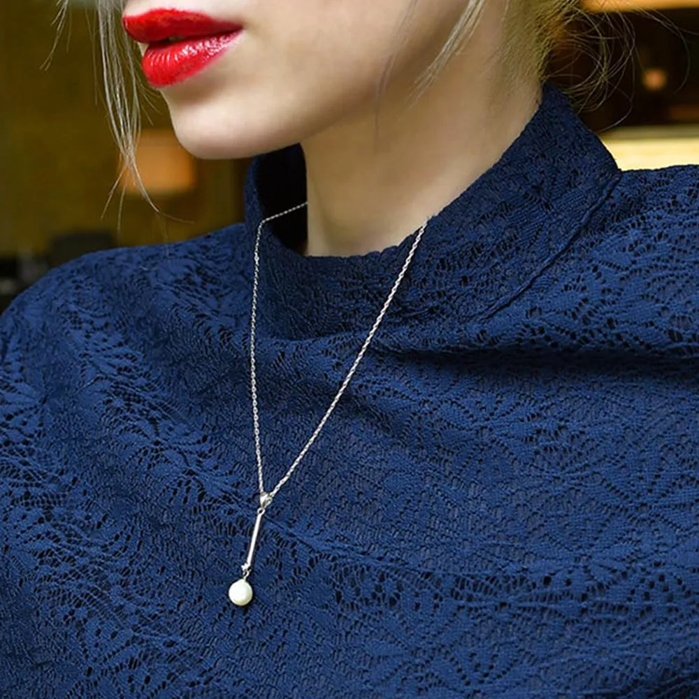 Magnificent Pearl Drop Necklace Embellished With SWAROVSKI Crystals
