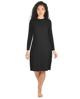 Me Moi Black Bonded Long Sleeve Shell Dress 42"