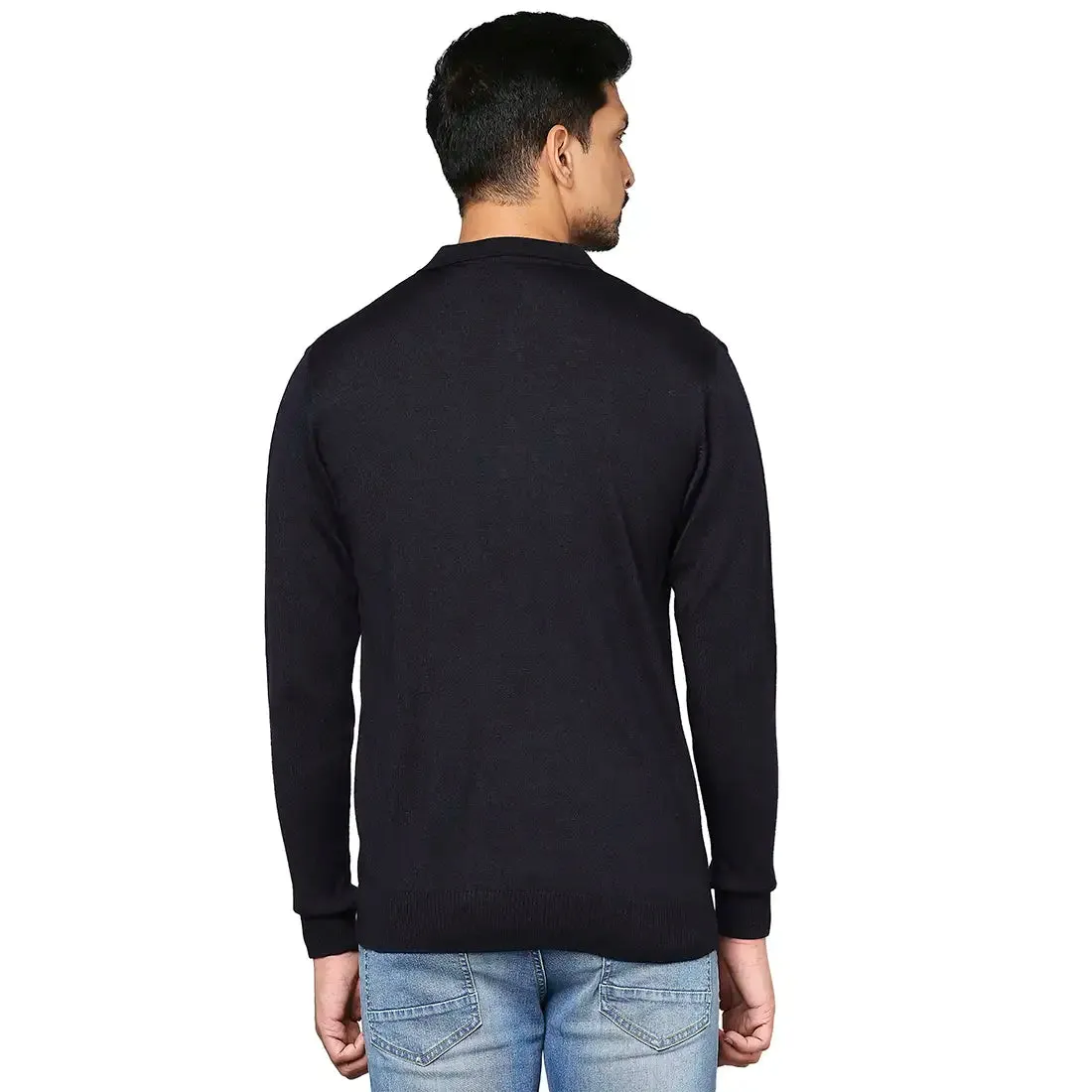 Men Grey Contemporary Fit Argyle Wool Blend Round Neck Collar Sweaters