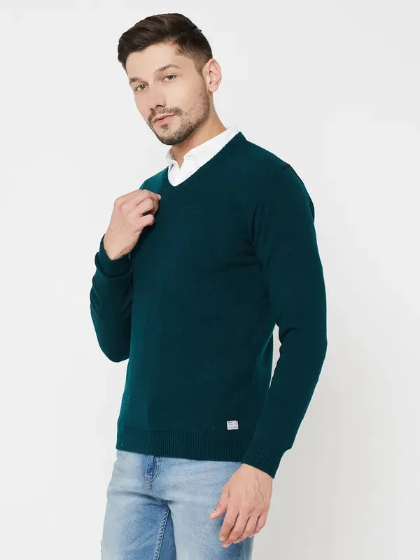 Men Teal Sweaters