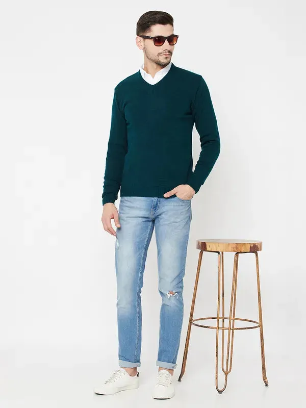 Men Teal Sweaters