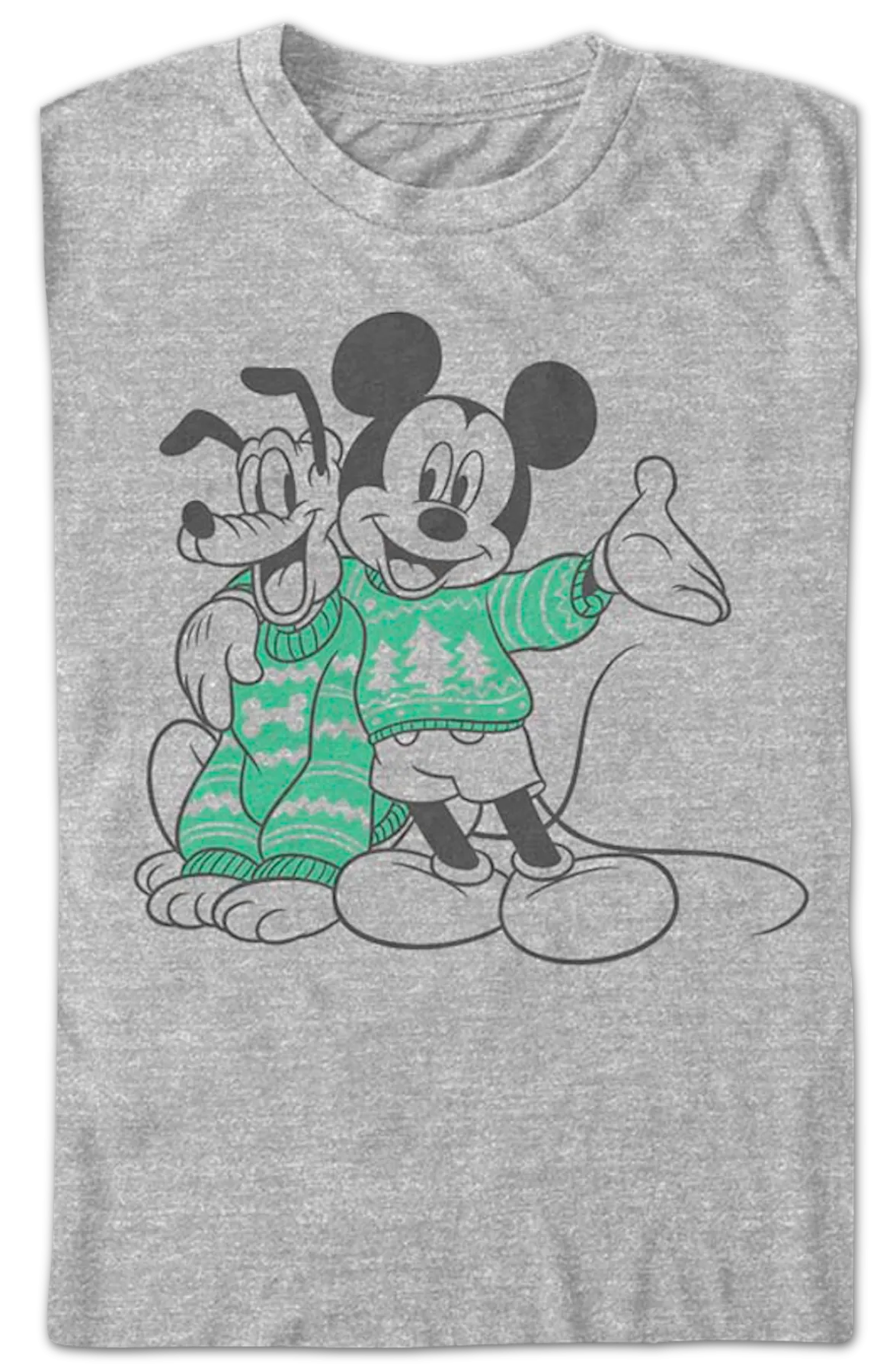 Mickey Mouse & Pluto Christmas Sweaters Disney T-Shirt