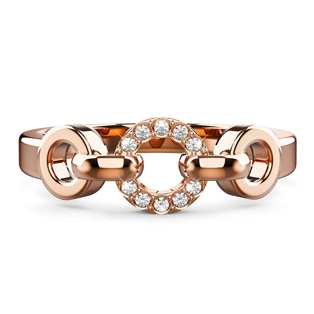 Orbit of Trinity Ring Embellished with SWAROVSKI Crystals in Rose Gold