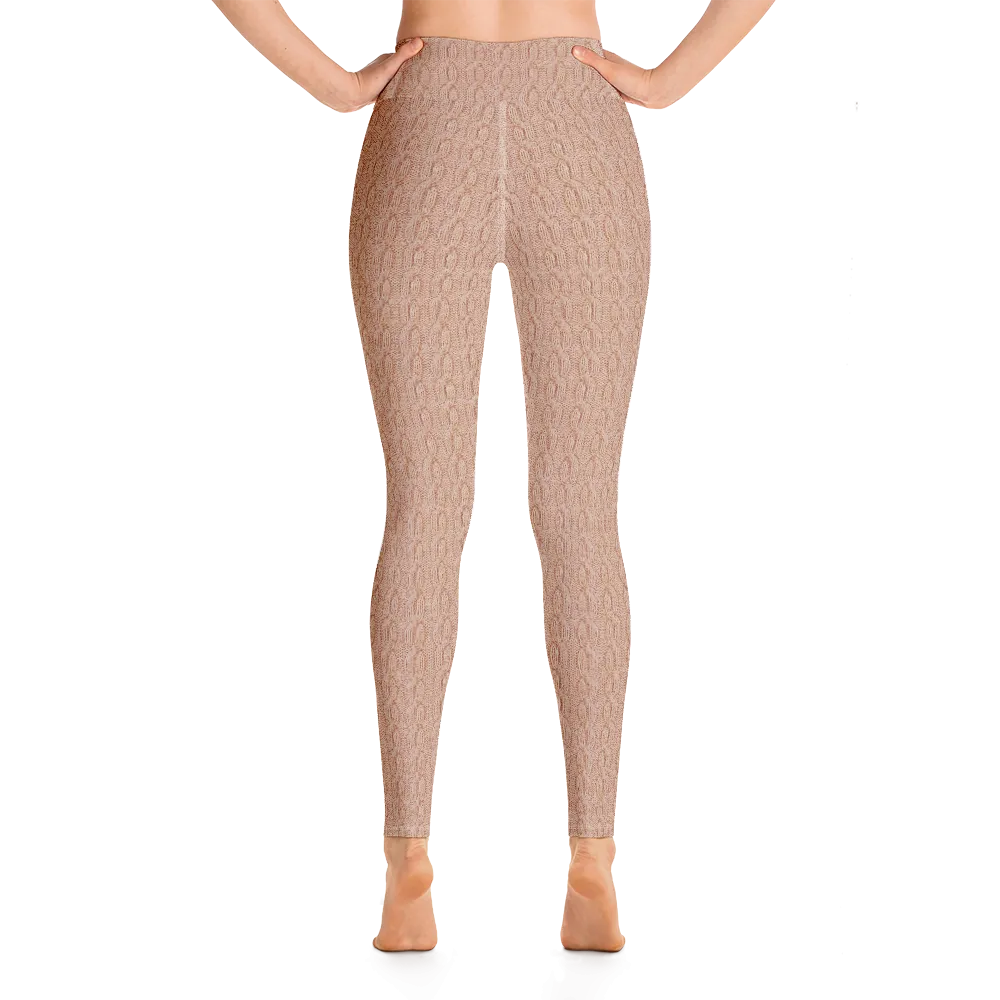 Peach Cable Knit Yoga Pants