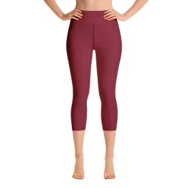 Red Wine Capri Yoga Pants