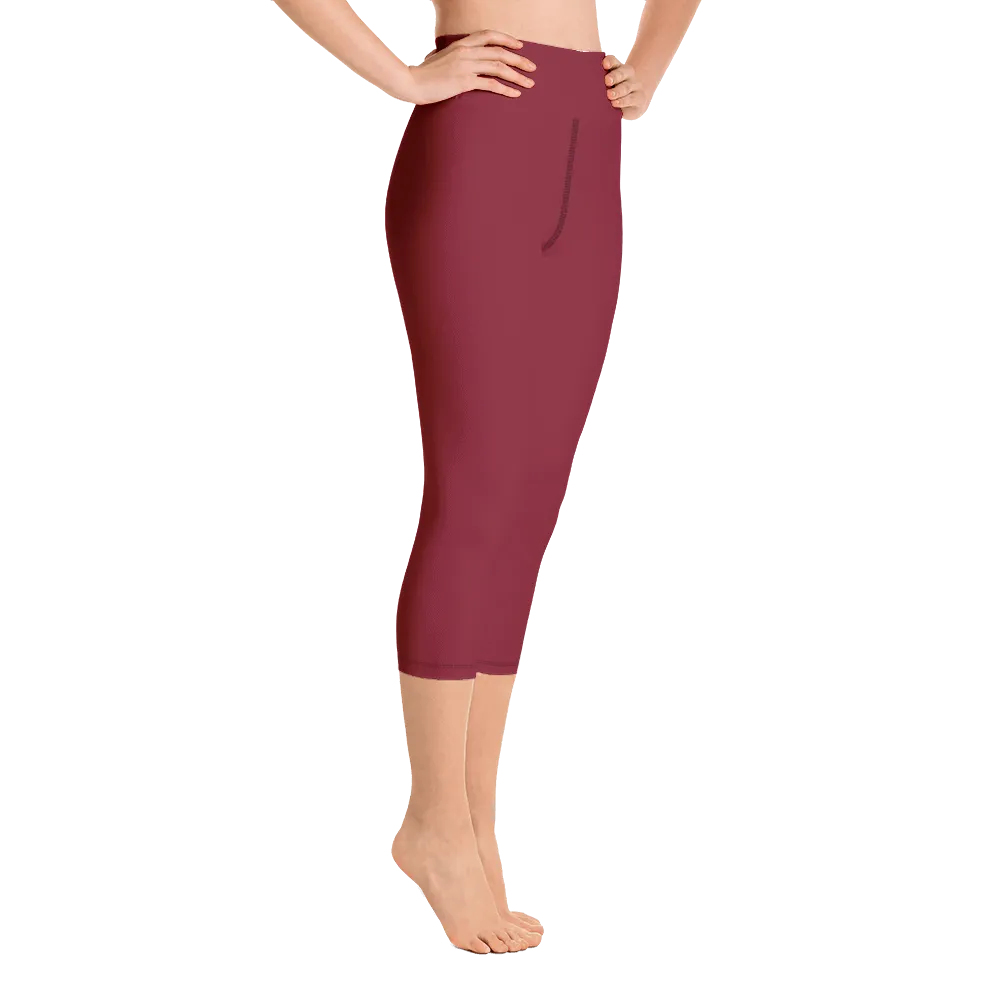 Red Wine Capri Yoga Pants