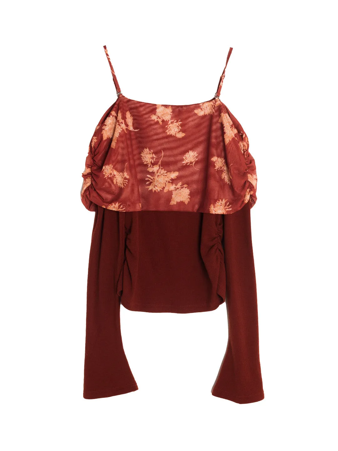 Rhea Off-shoulder Floral Long-sleeved Top