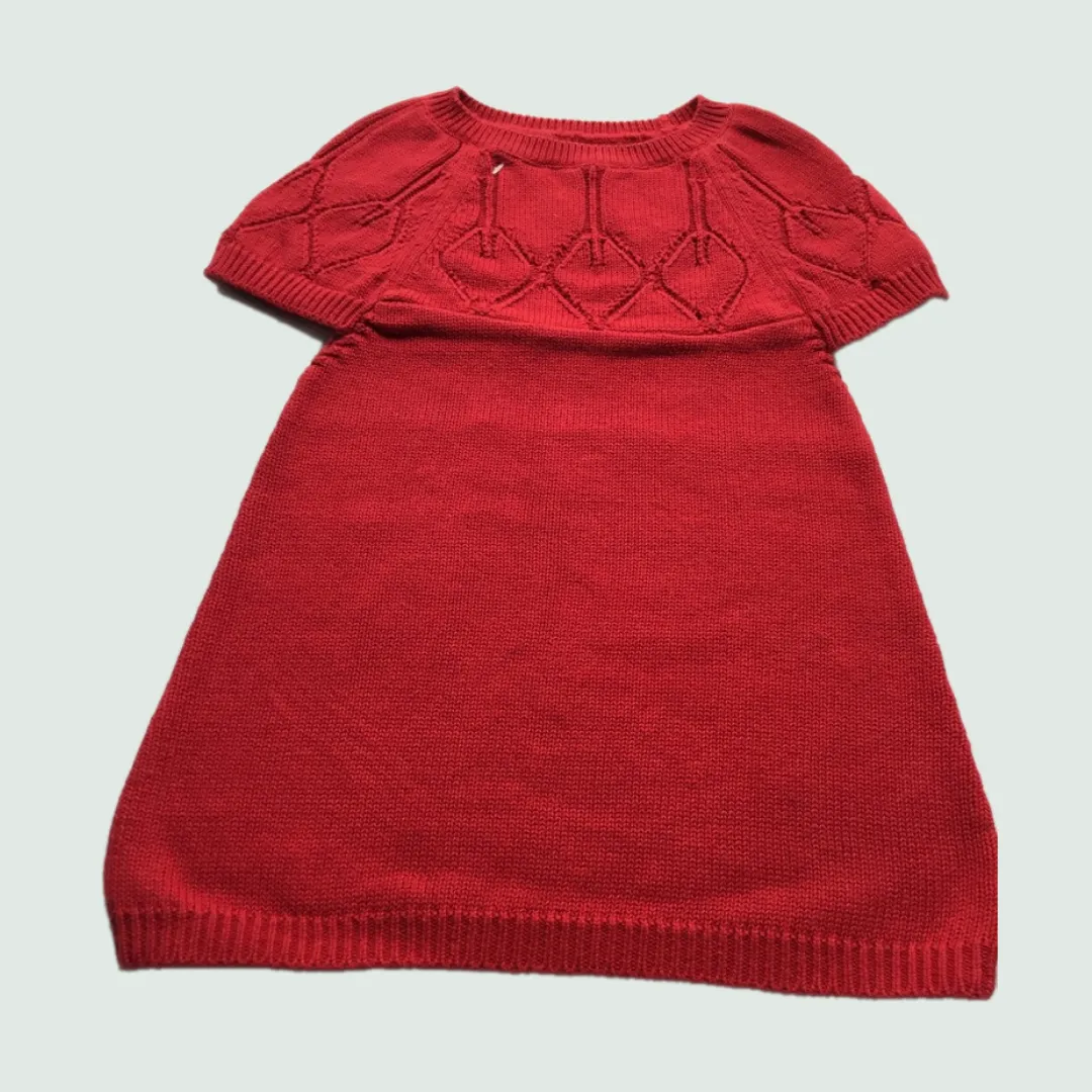 Scarlet Red Baby Frock I 100% Organic Cotton