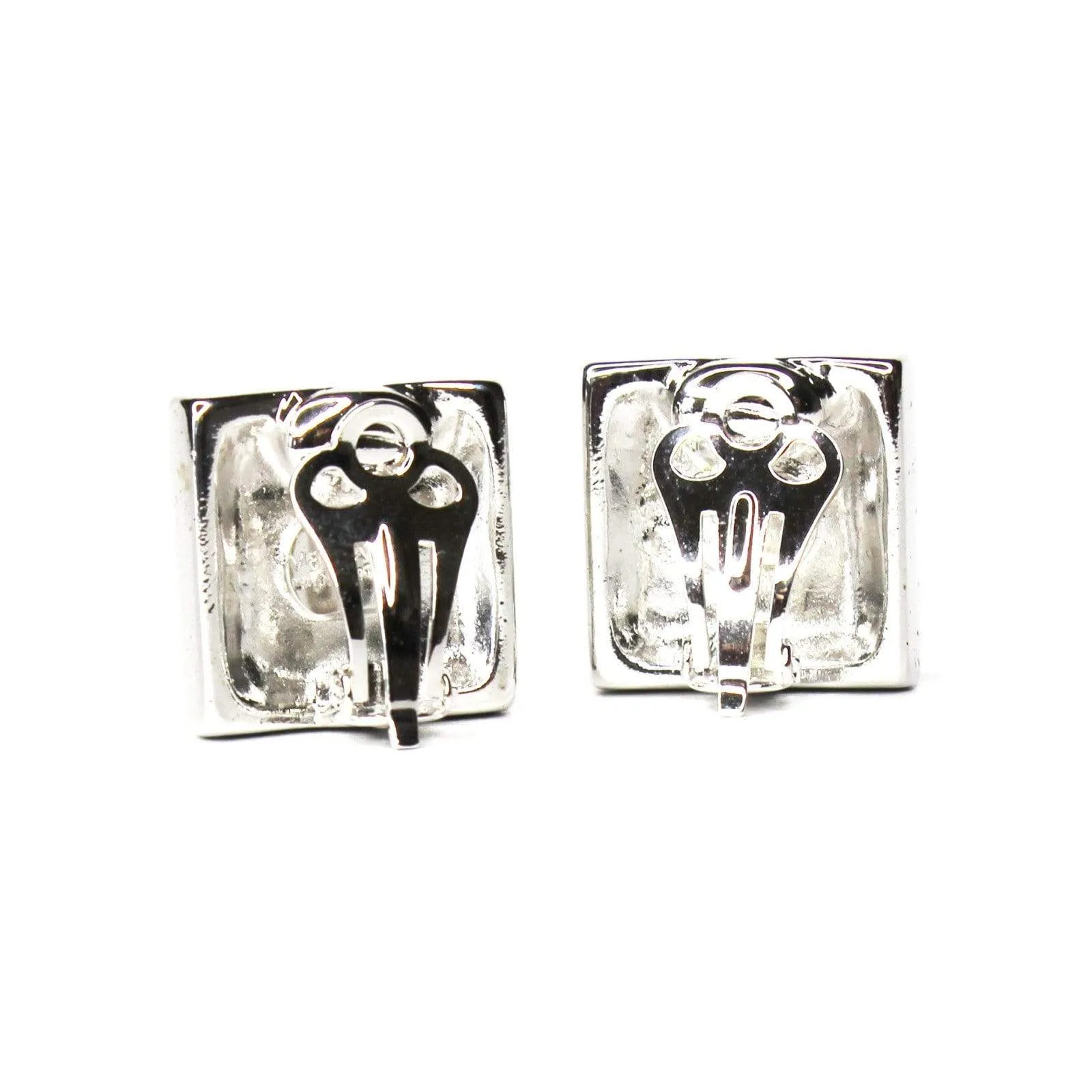 Silver/ Gold Vintage Versace Quilted Medusa Head Earrings