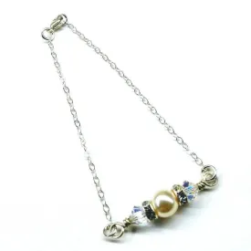 Silver Swarovski Crystal Pearl Bridal Bracelet