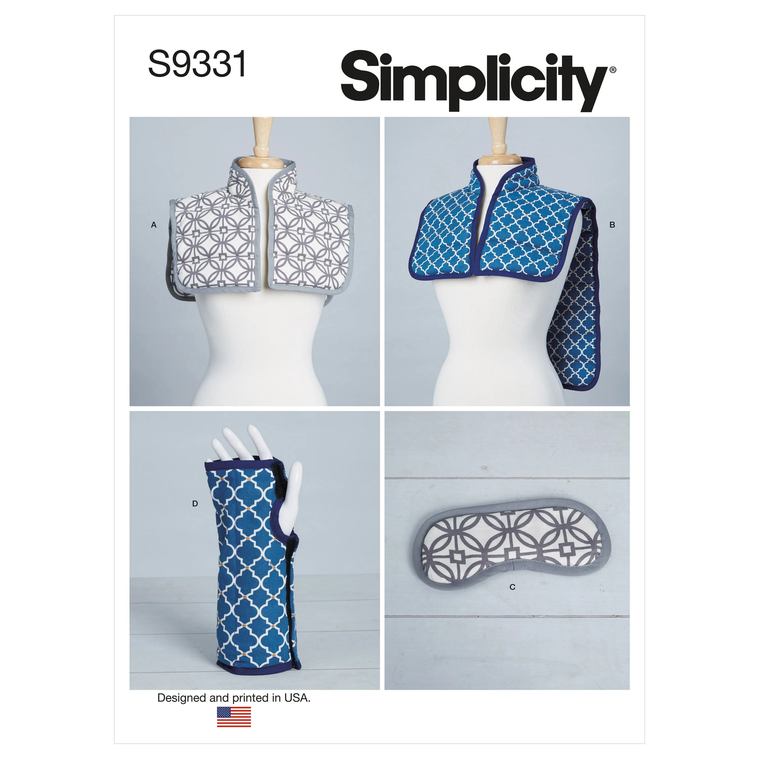 Simplicity Sewing Pattern S9331 Hot or Cold Shoulder Wrap and Mask