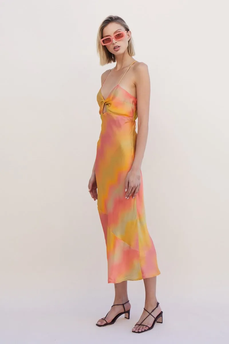 Suboo Sundown Twist Front Slip Dress
