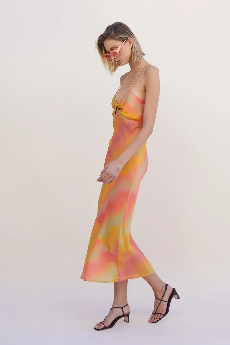 Suboo Sundown Twist Front Slip Dress