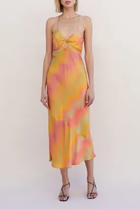 Suboo Sundown Twist Front Slip Dress