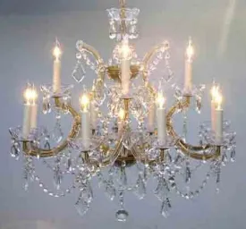 Swarovski Crystal Trimmed Chandelier Chandelier H22" X W28" - A83-Gold/1534/12 1Sw