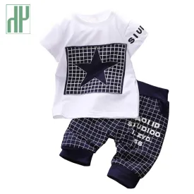 t-shirt pants suit clothing set Star Printed