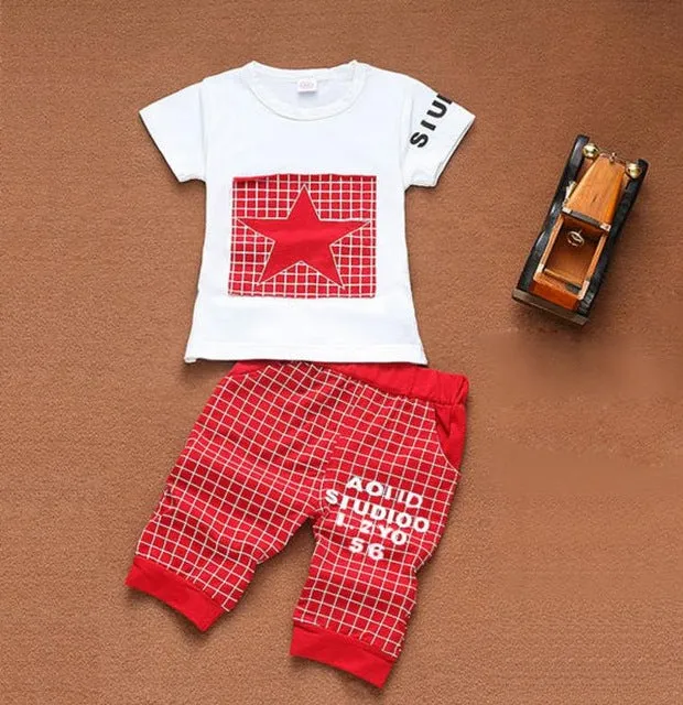 t-shirt pants suit clothing set Star Printed