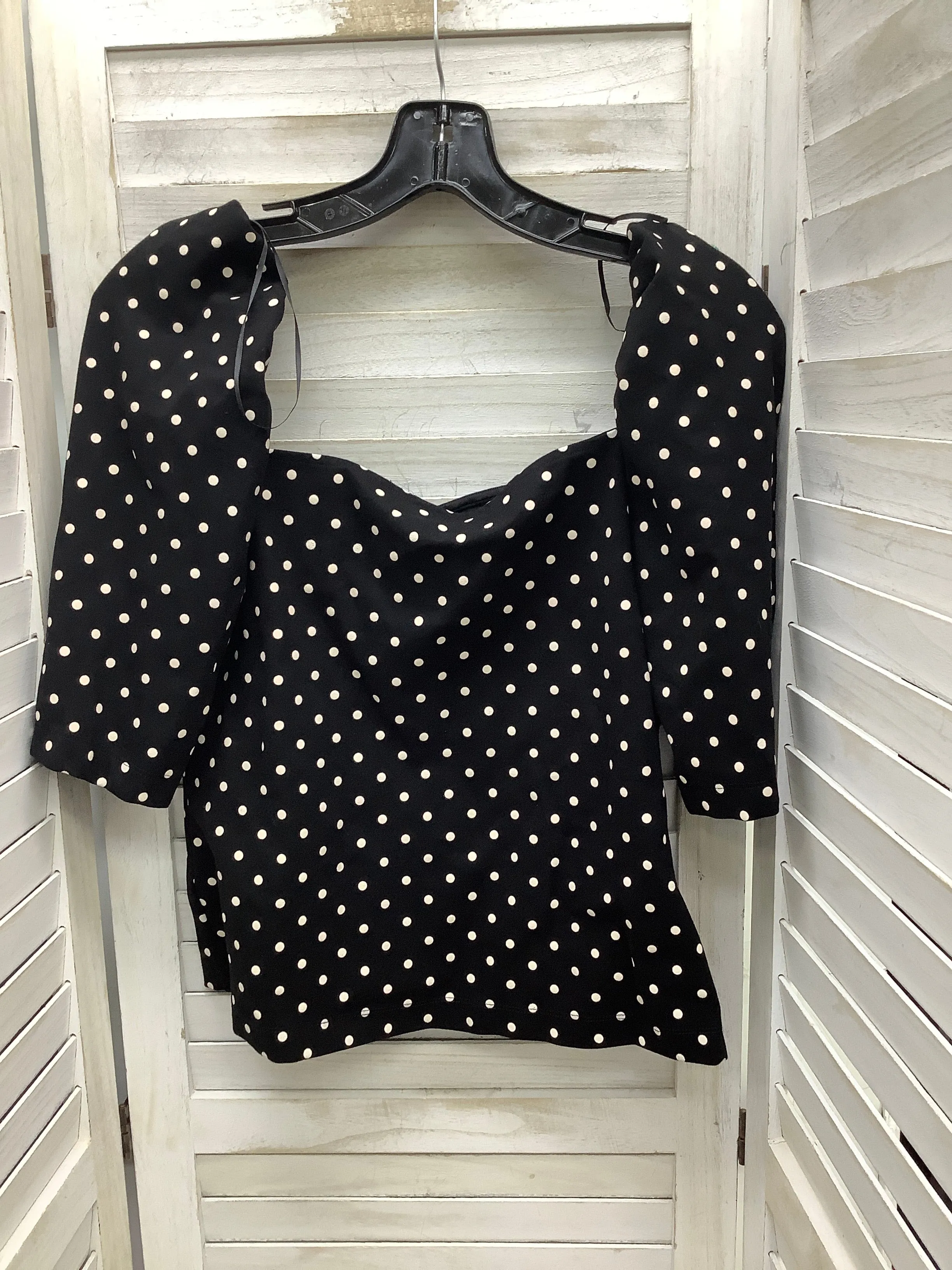 Top 3/4 Sleeve By H&m In Polkadot Pattern, Size: M