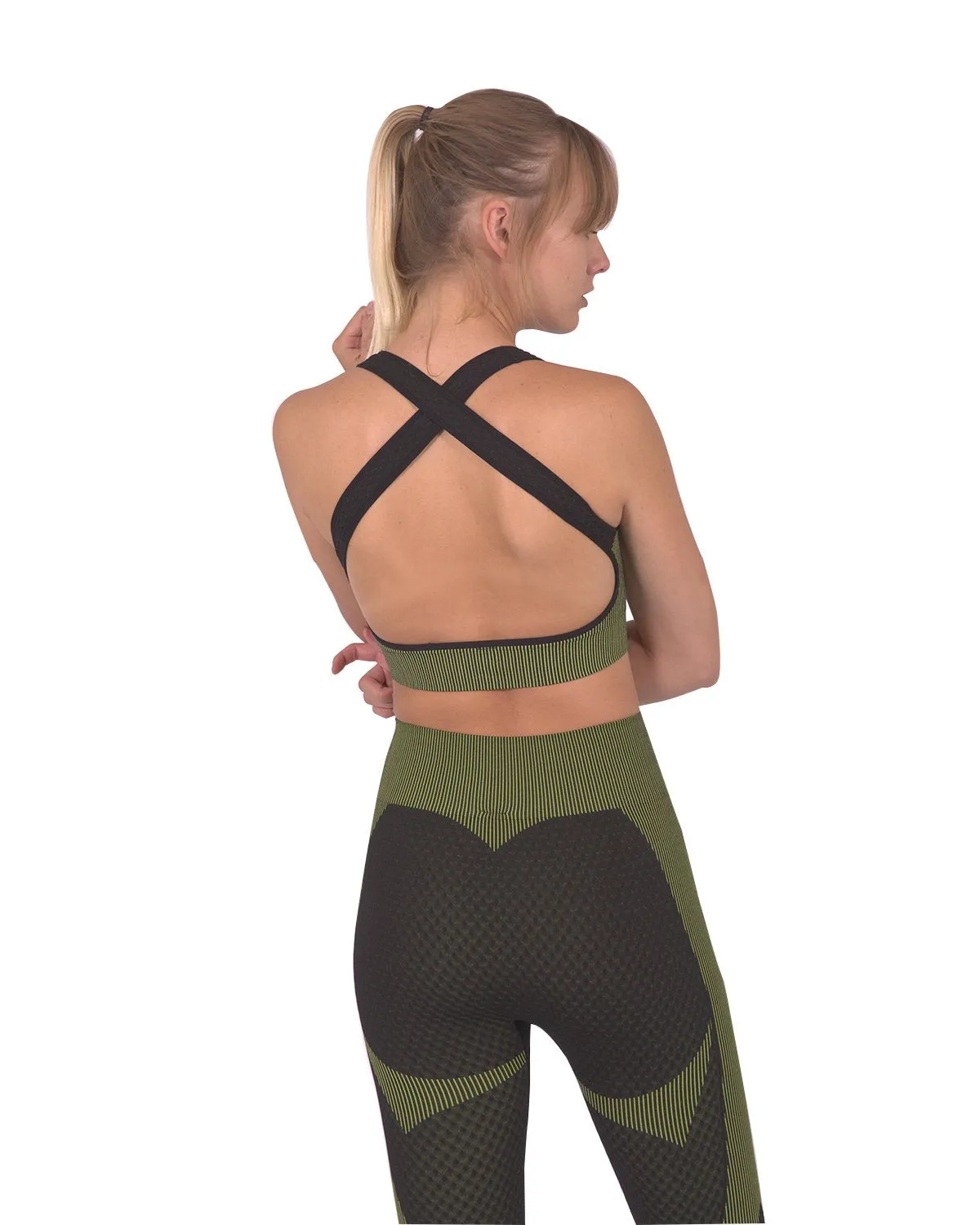 Trois Green Seamless Sports Bra