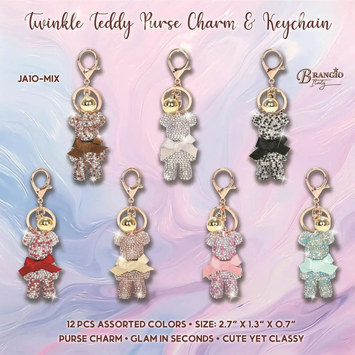 Twinkle Teddy Pendant Keychain & Purse Charm