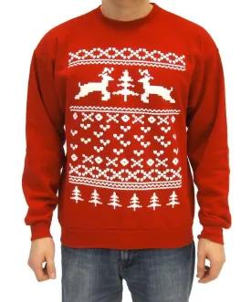 Two Prancing Reindeer XOXO Tree & Heart Sweatshirt