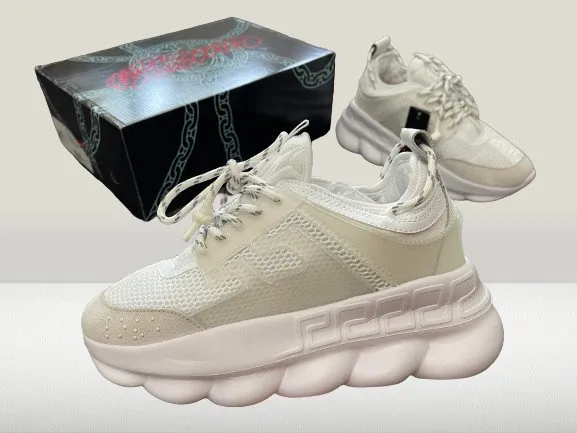 Versace Chain-Reaction Alb PIELE NATURALĂ [FULL-BOX   ACCESORII]