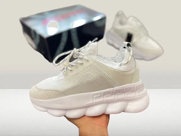 Versace Chain-Reaction Alb PIELE NATURALĂ [FULL-BOX   ACCESORII]