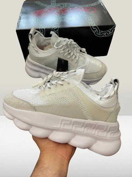 Versace Chain-Reaction Alb PIELE NATURALĂ [FULL-BOX   ACCESORII]