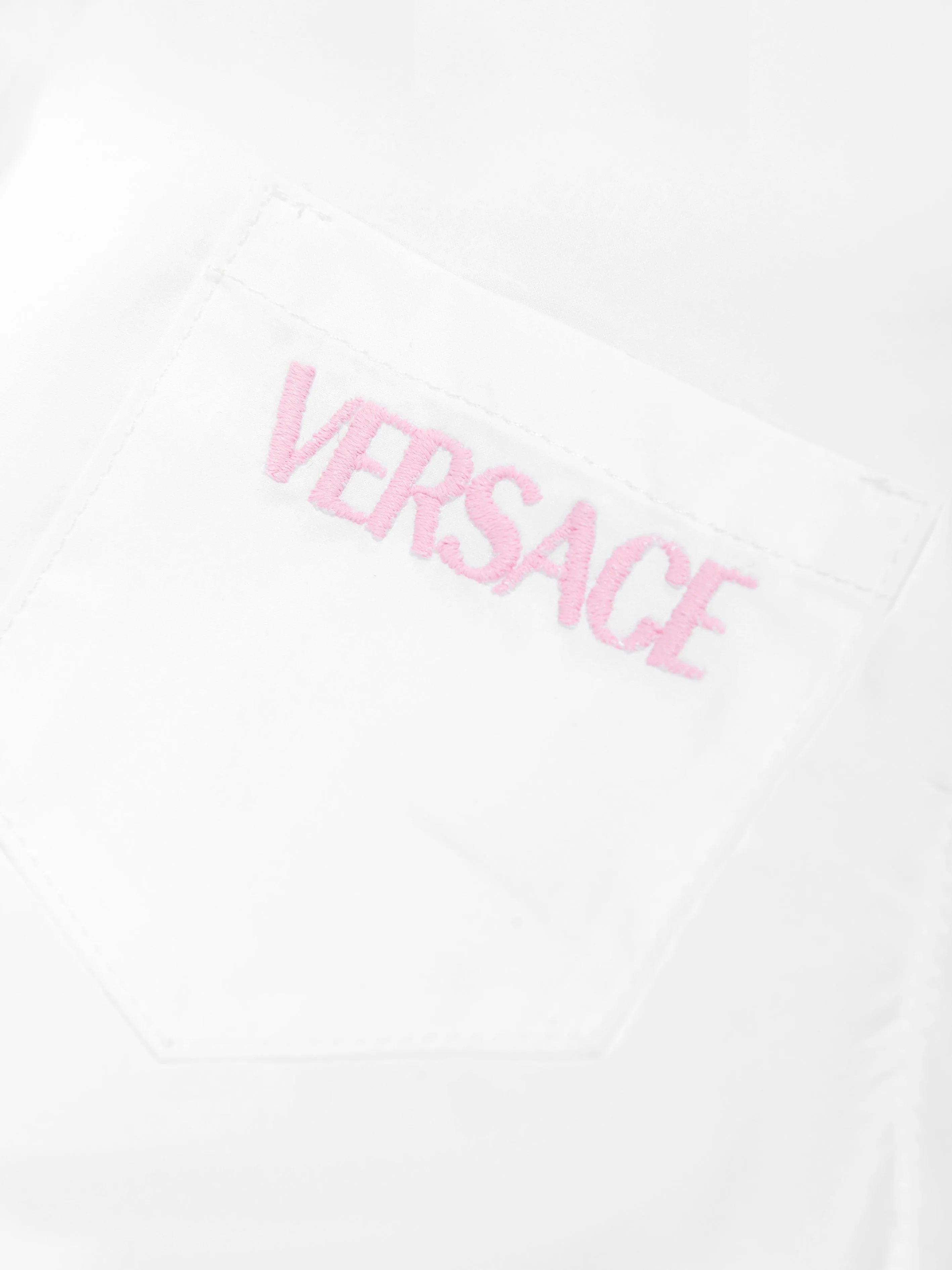 Versace Girls Embroidered Logo Blouse in White