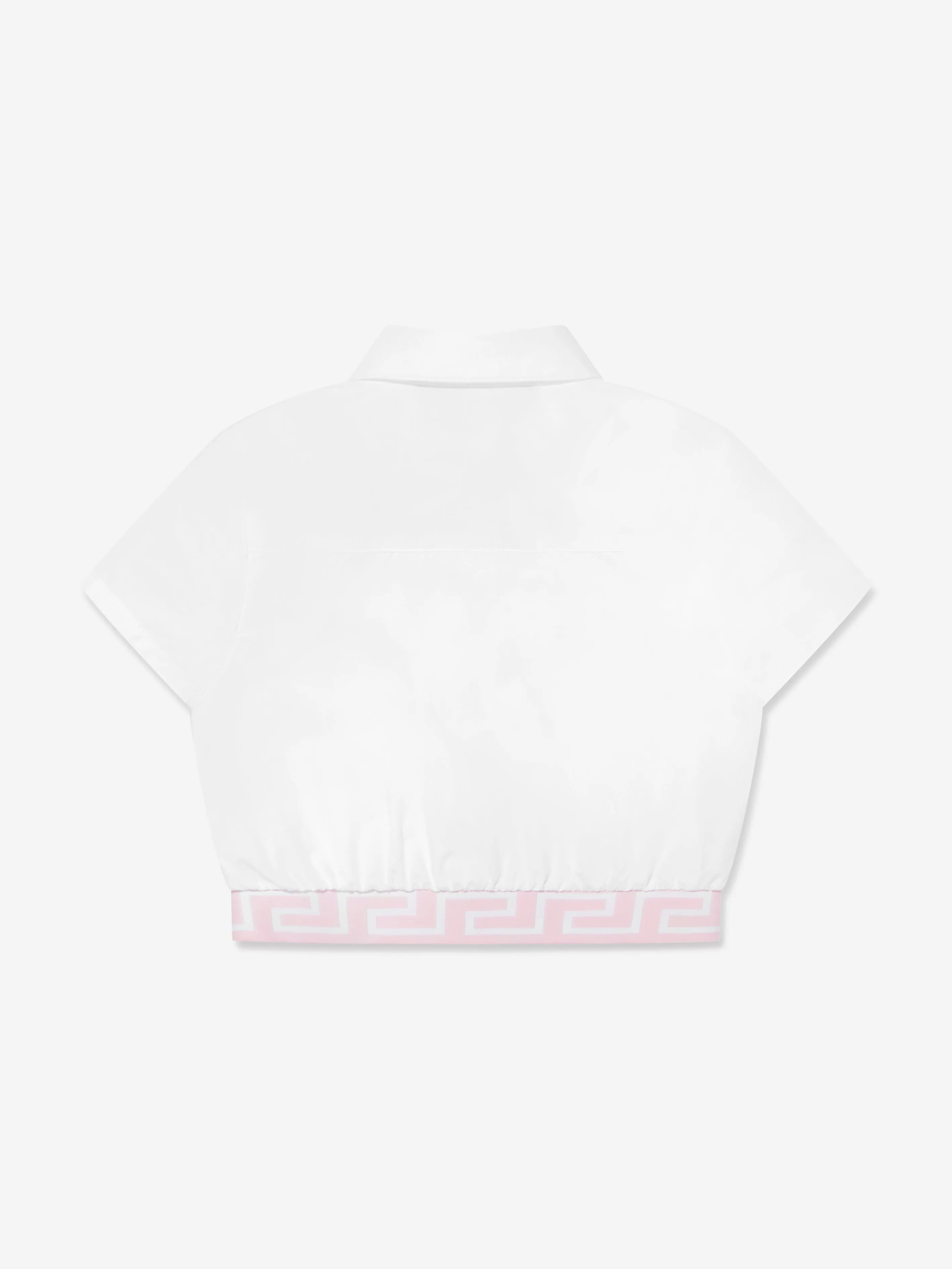 Versace Girls Embroidered Logo Blouse in White
