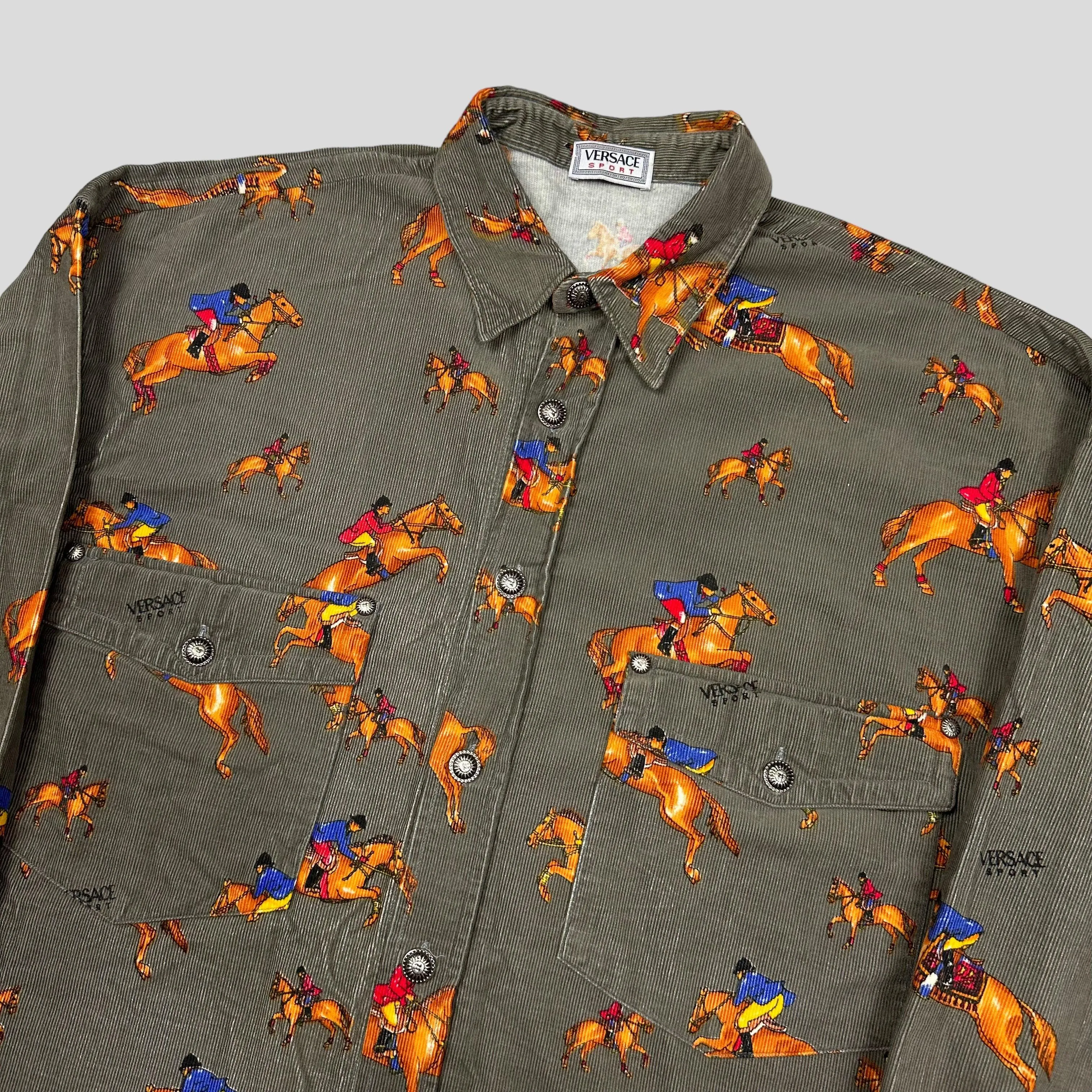 Versace Sport 90’s Corduroy Horses Double Pocket Shirt - L