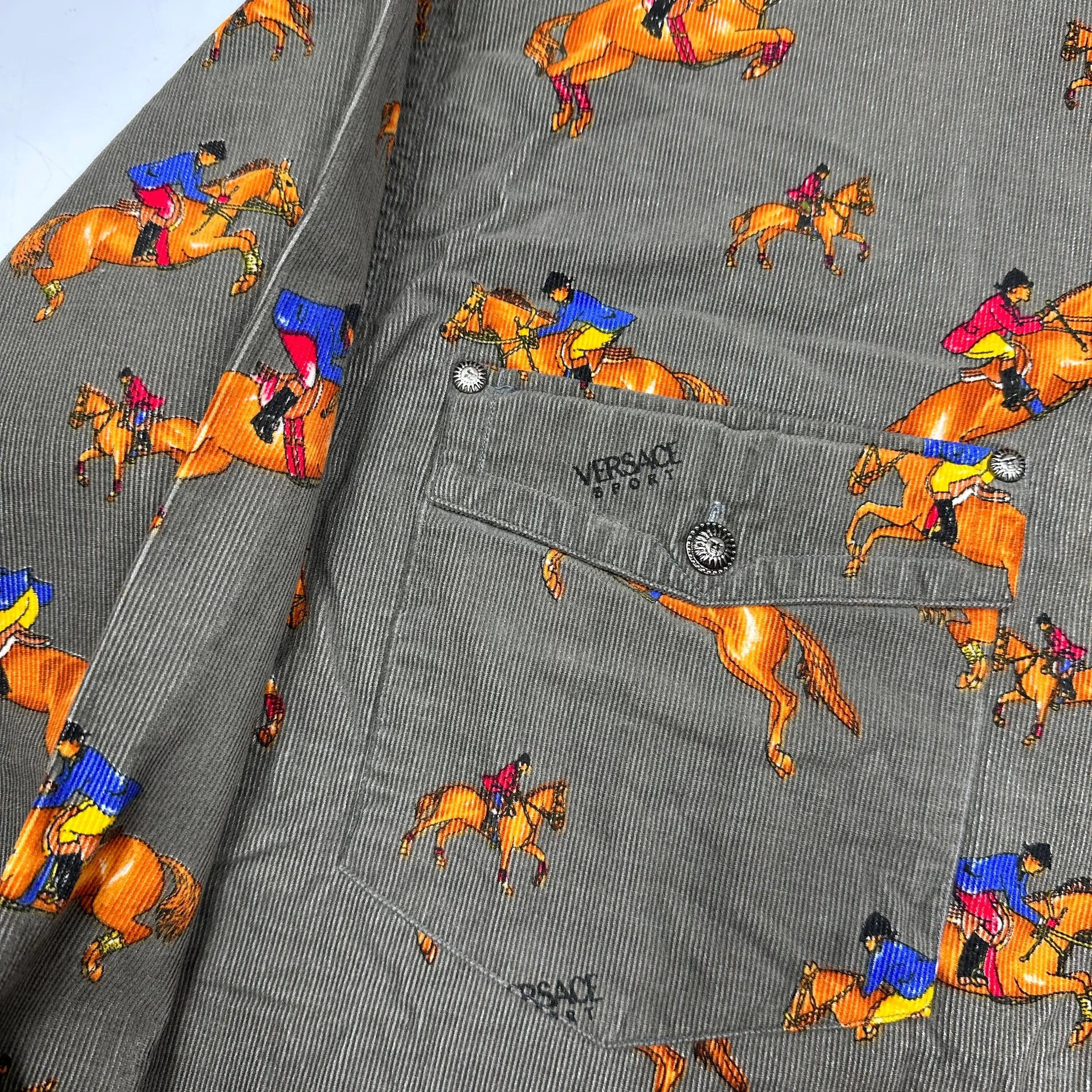Versace Sport 90’s Corduroy Horses Double Pocket Shirt - L