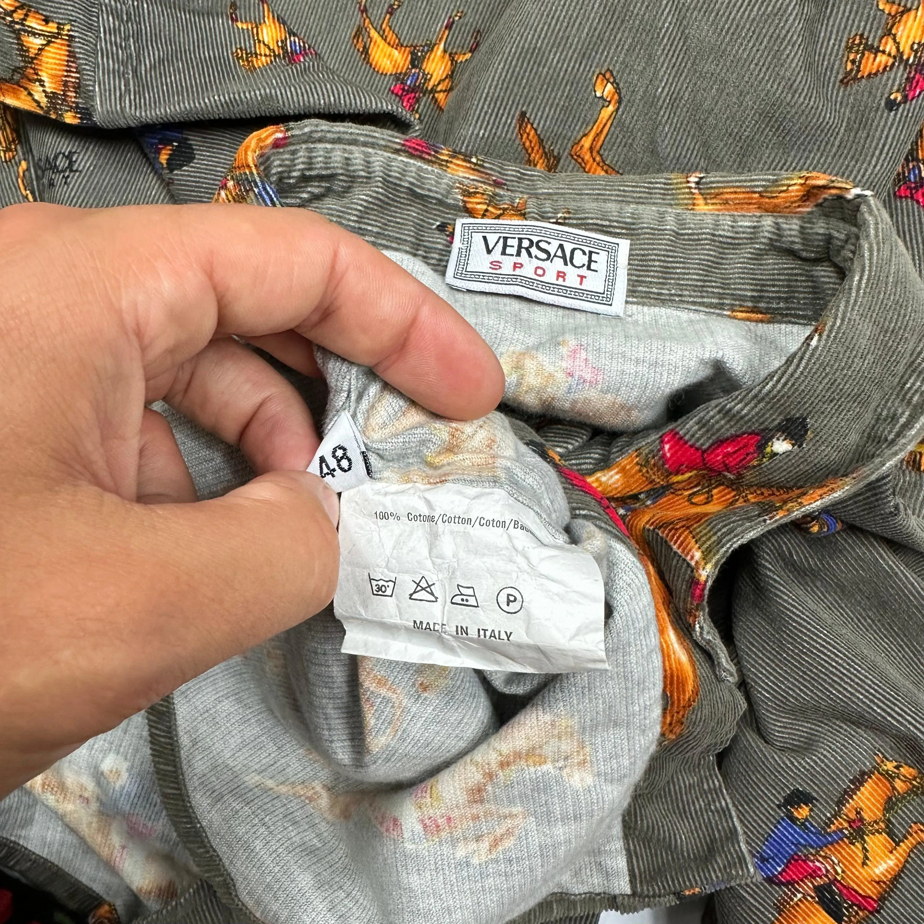 Versace Sport 90’s Corduroy Horses Double Pocket Shirt - L