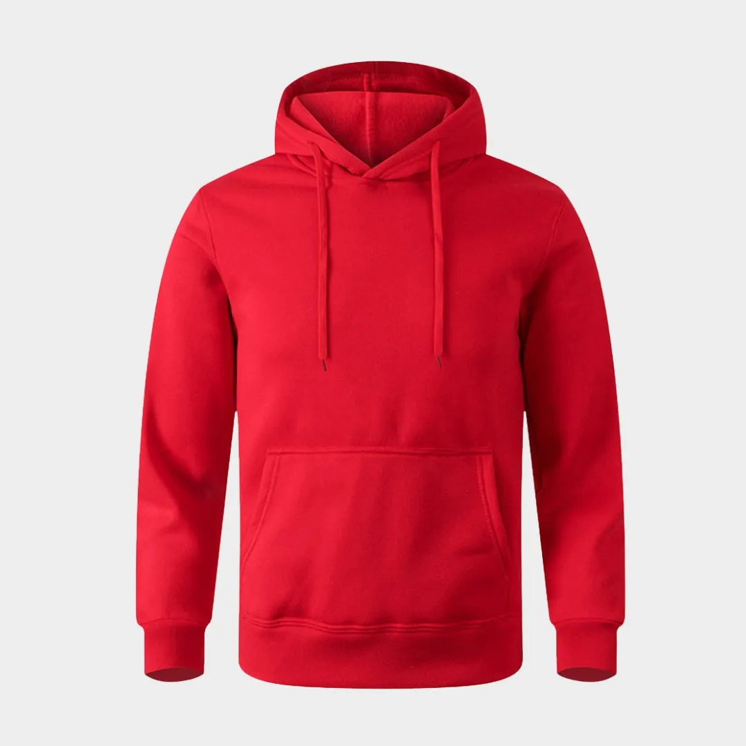 Warm Casual Hooded Sweatshirt for Men  Multi-color Streetwear, Cotton Blend