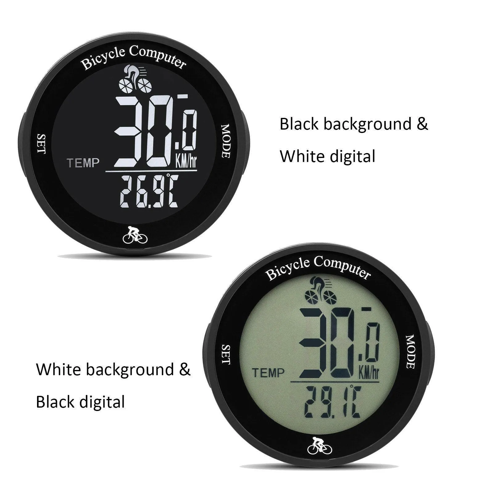 Wireless Bike Computer Waterproof Bicycle Odometer Multi Functional LCD Screen Cycling Speedometer Mountain Bike Speedo Meter