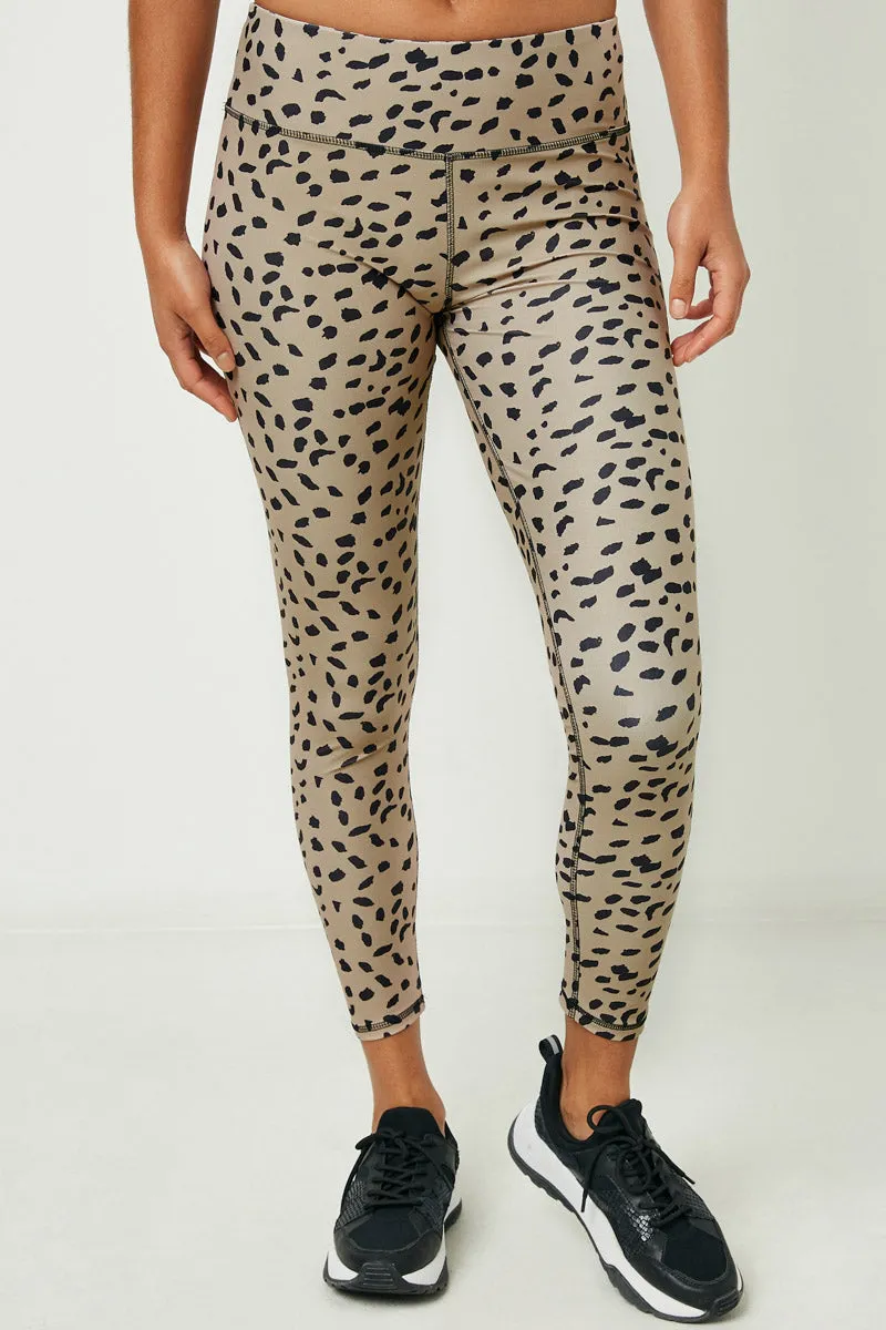 Womens Abstract Dotted Active Leggings