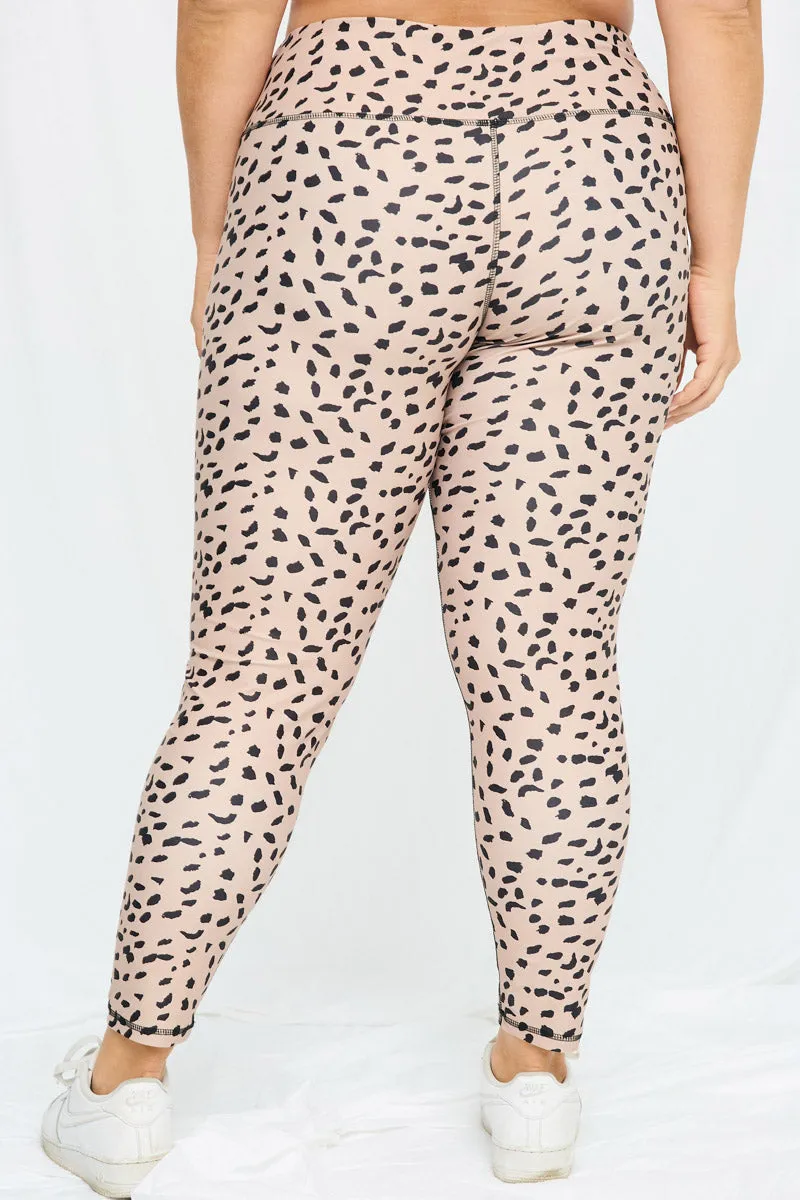 Womens Abstract Dotted Active Leggings