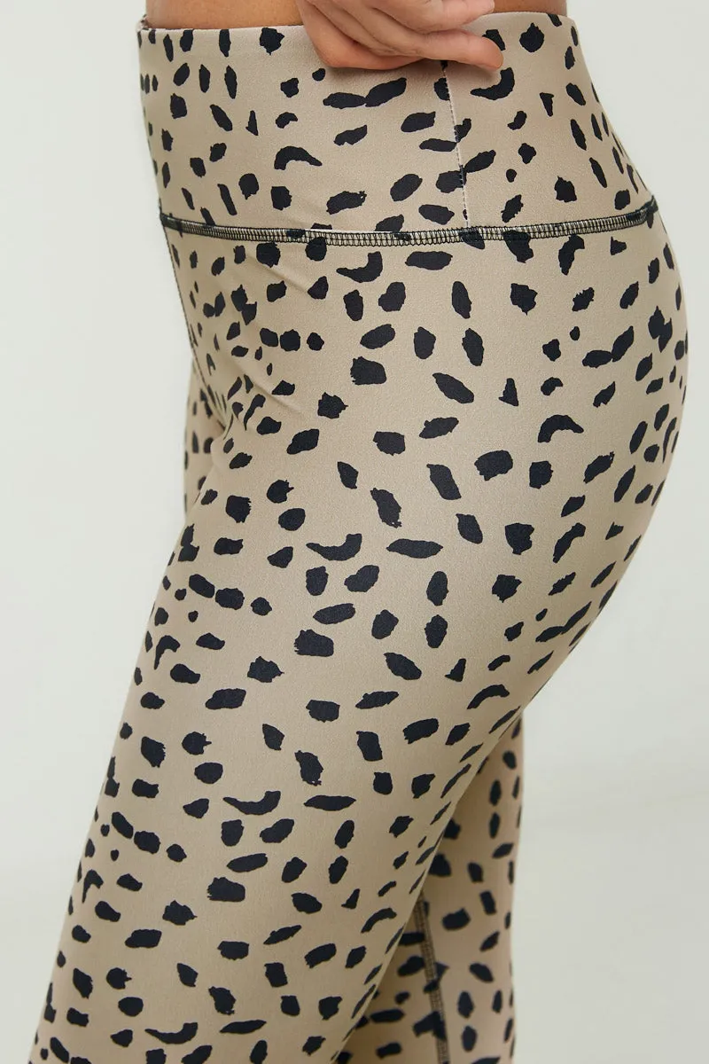 Womens Abstract Dotted Active Leggings