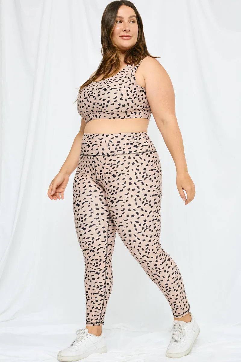 Womens Abstract Dotted Active Leggings
