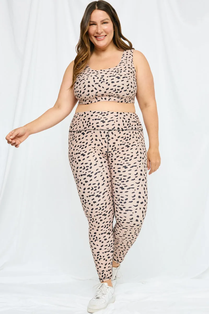 Womens Abstract Dotted Active Leggings