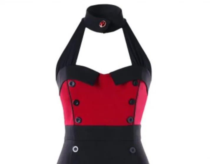 Womens Vintage Style Dress • Halter Neck Bodycon